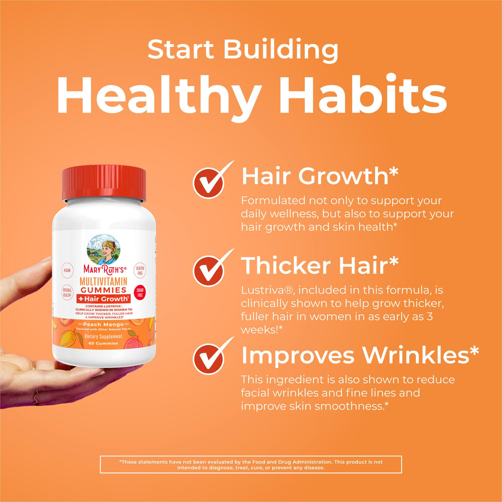 MaryRuth's Multivitamin Hair Growth Gummies after-use shot hints fuller-looking hair.