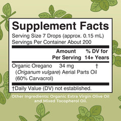 MaryRuth Organics oregano oil drops dropper close-up for precise dosing and ease.