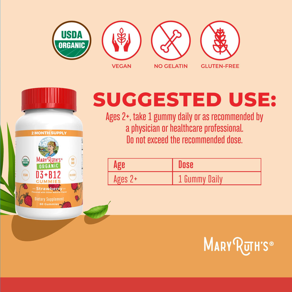 MaryRuth's organic label close view highlights vegan, non-GMO formula.