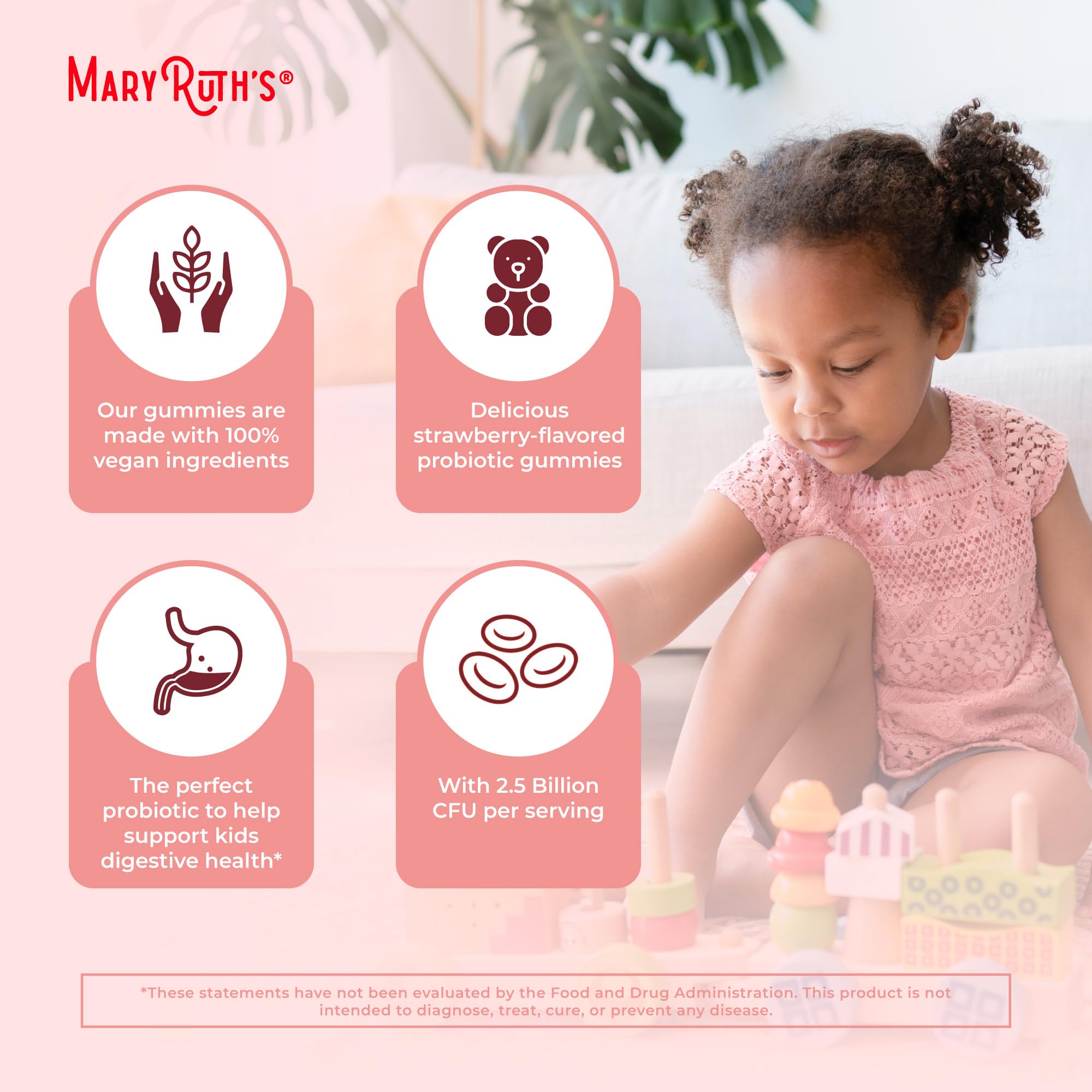 MaryRuth's Organics vegan, non-GMO formula emphasizes clean ingredients.
