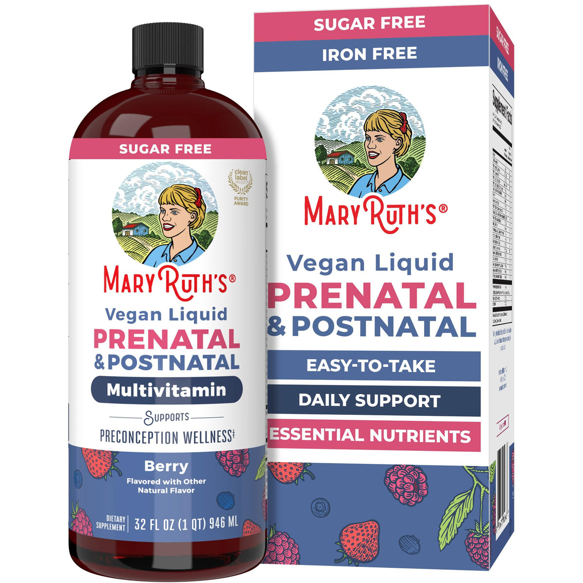 MaryRuths Postnatal Prenatal Vitamins bottle pour for easy daily intake