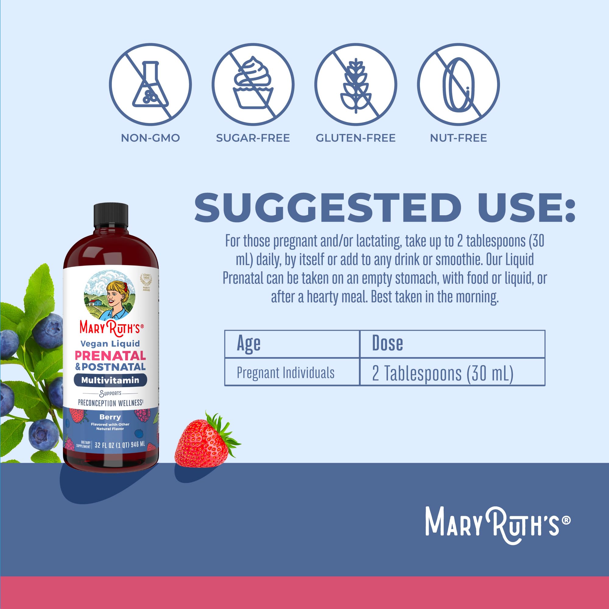 MaryRuths liquid vitamin dosage scoop highlights convenient serving size