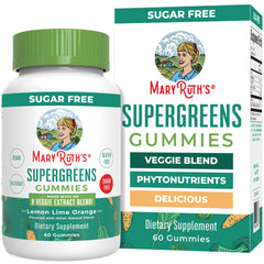 MaryRuth's Super Greens Gummies bottle front for a tasty daily greens boost.
