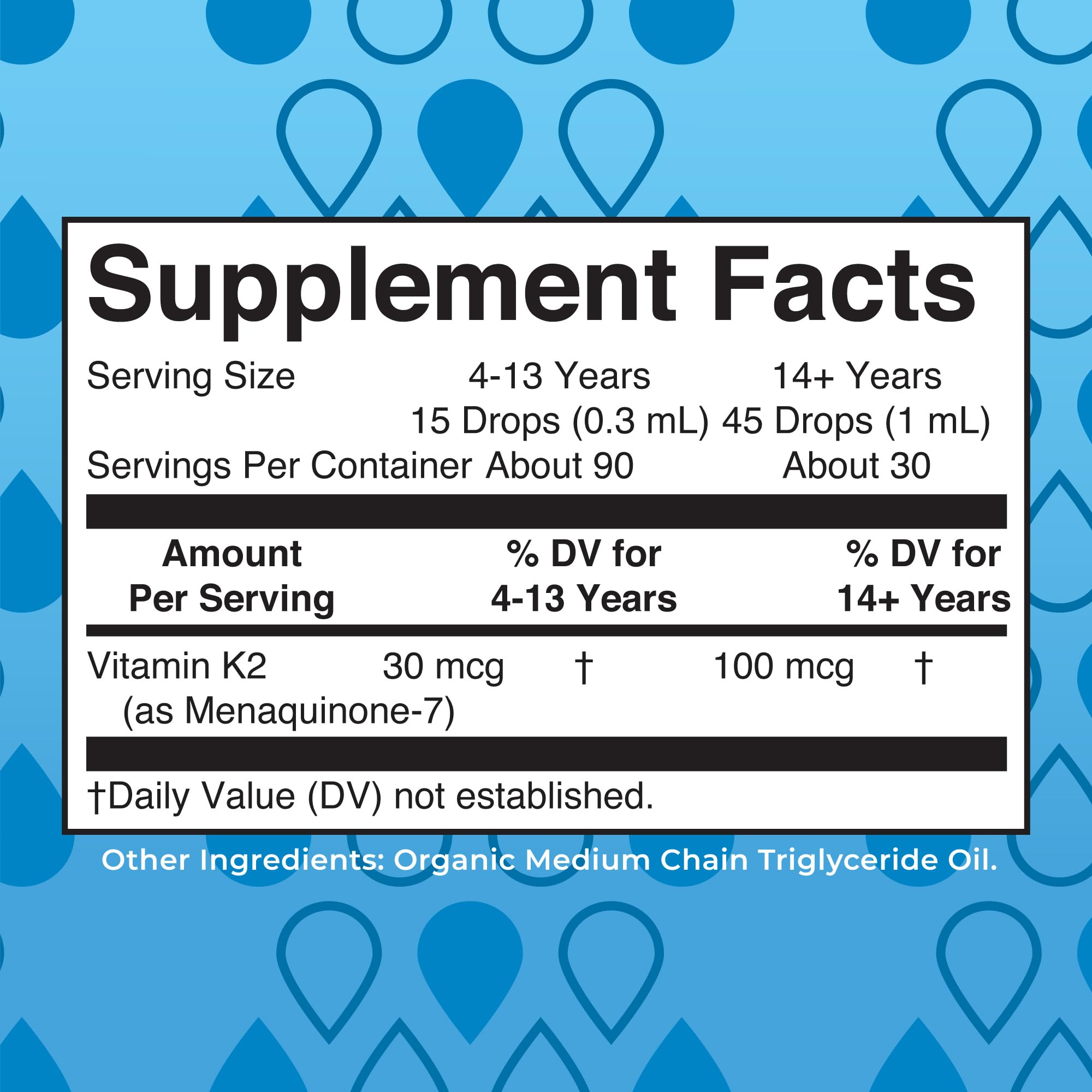 MaryRuth Organics VK2 MK7 drops pour; precise daily dosing for adults and kids.