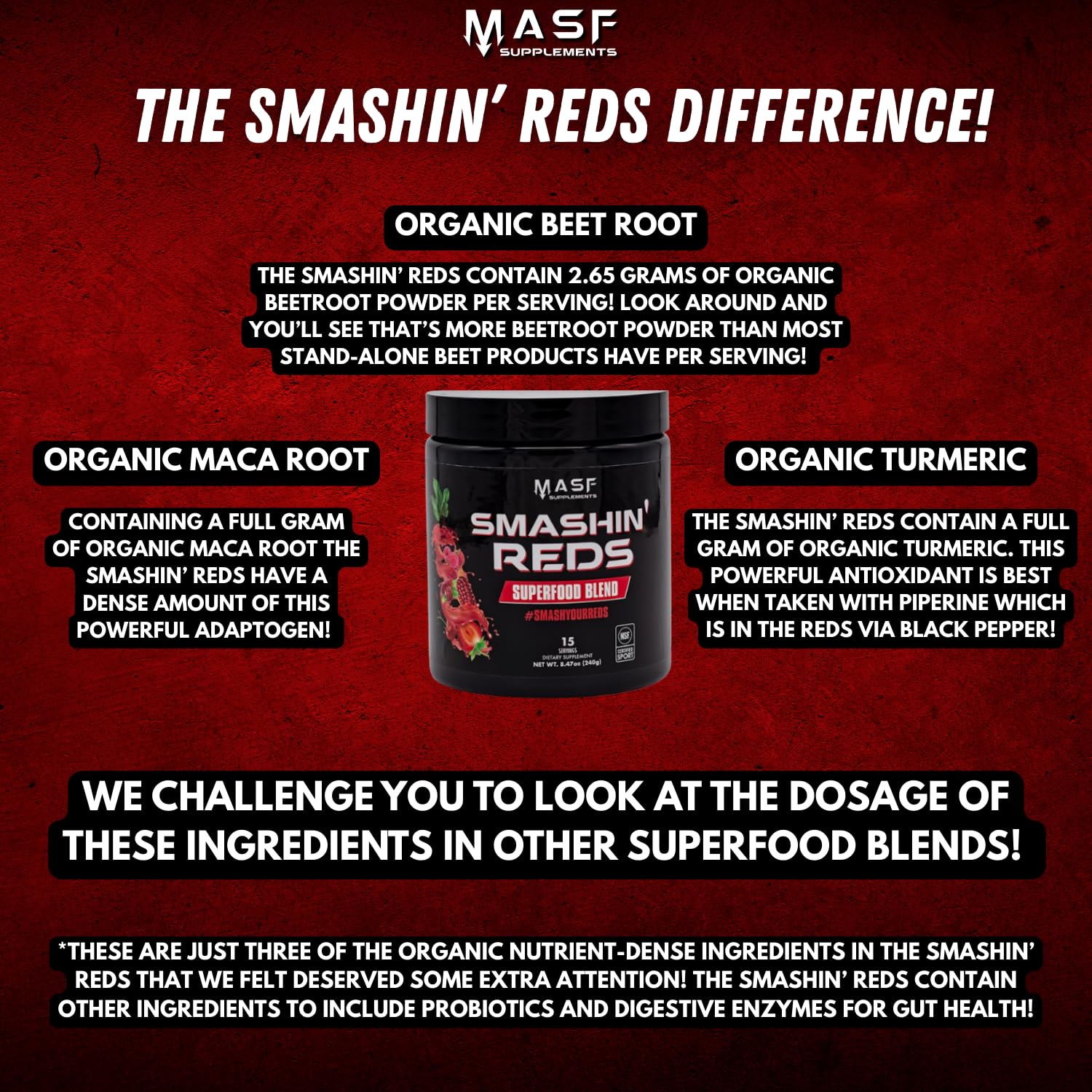 MASF Smashin' Reds serving cup ready for on the go