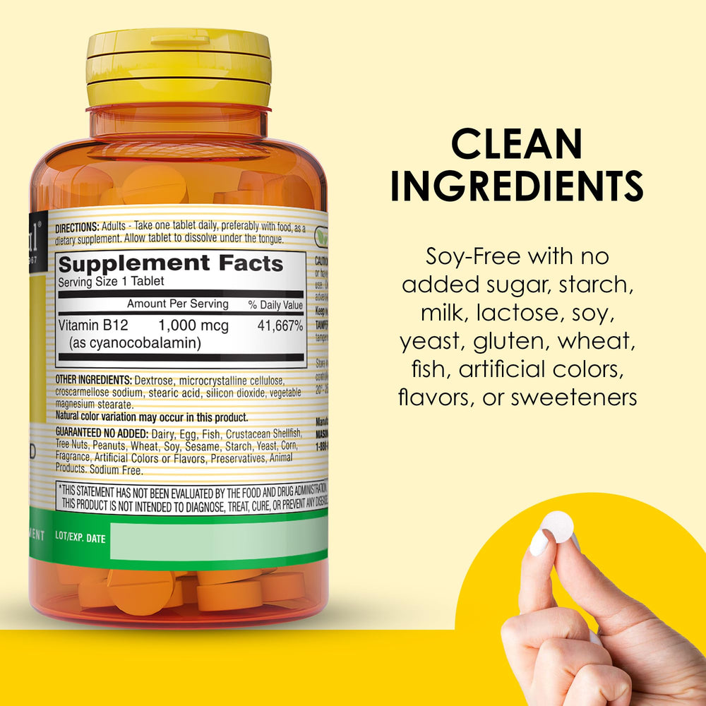 Mason Natural bottle with cGMP and testing emphasis for quality and safety.