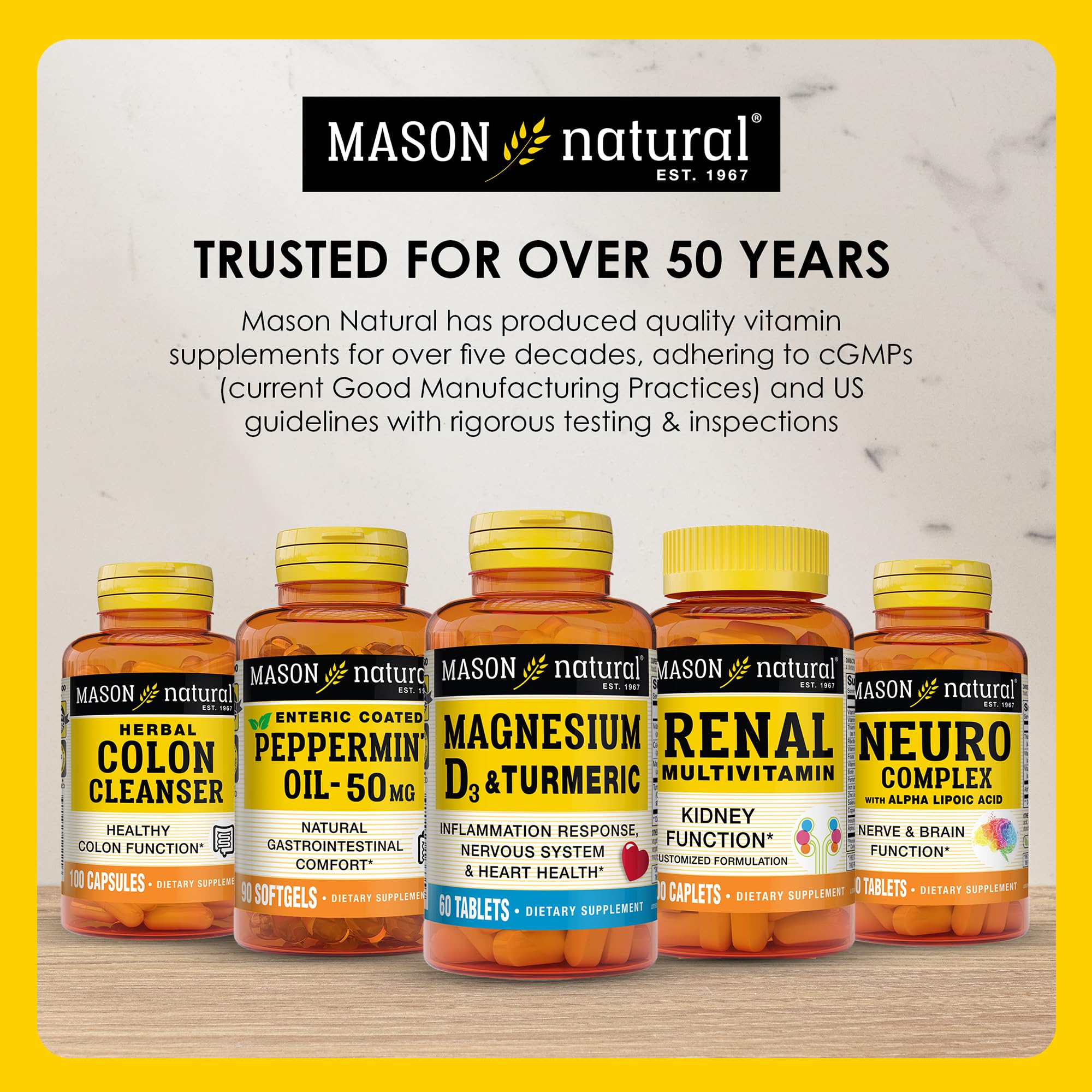 Portable Mason Natural B12 bottle ideal for travel and on the go.
