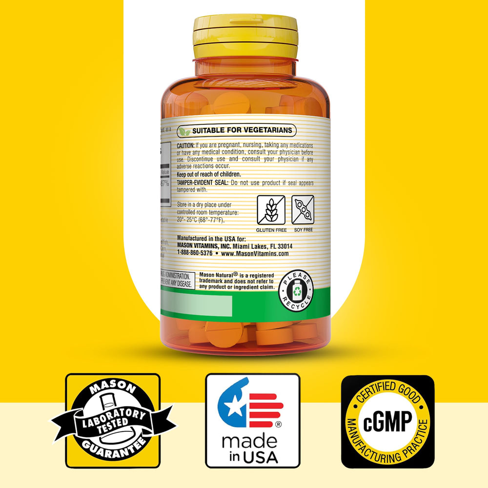 Adult taking Mason Natural B12 tablet as daily routine.