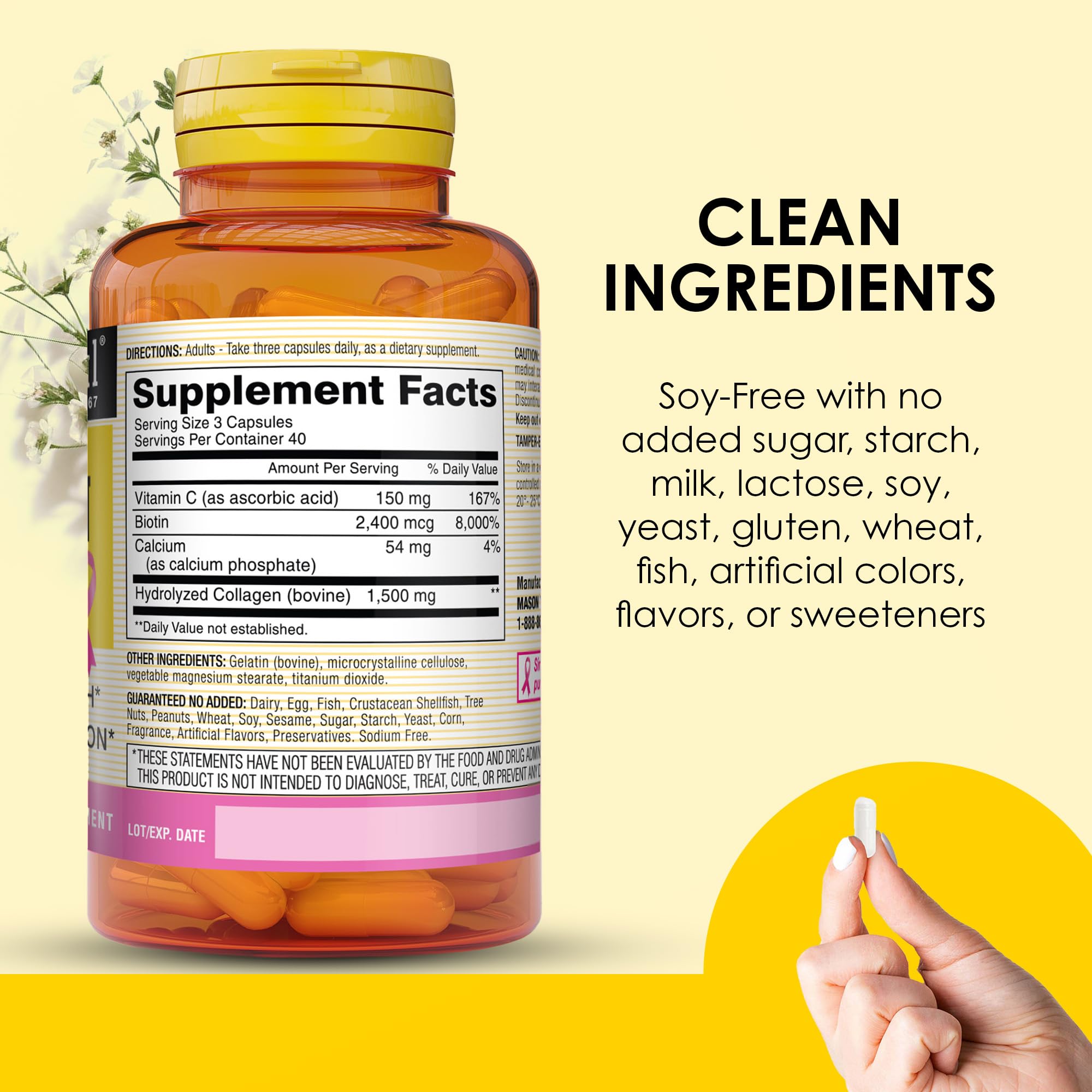 Mason Natural calcium 54mg supplement supports bones and joints.