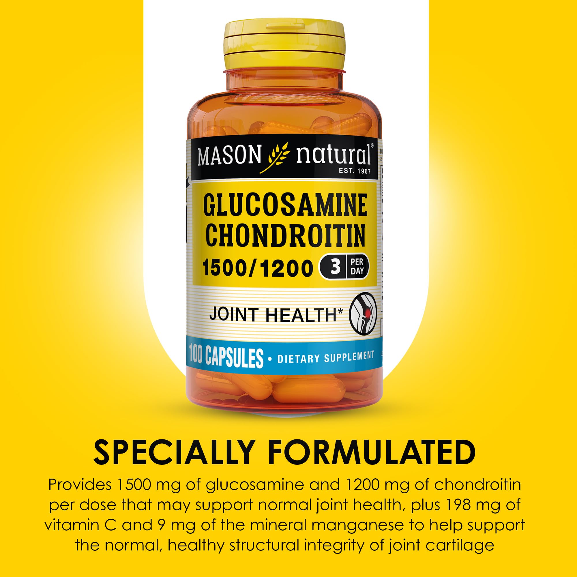 Mason Natural daily dose three capsules for everyday joint support