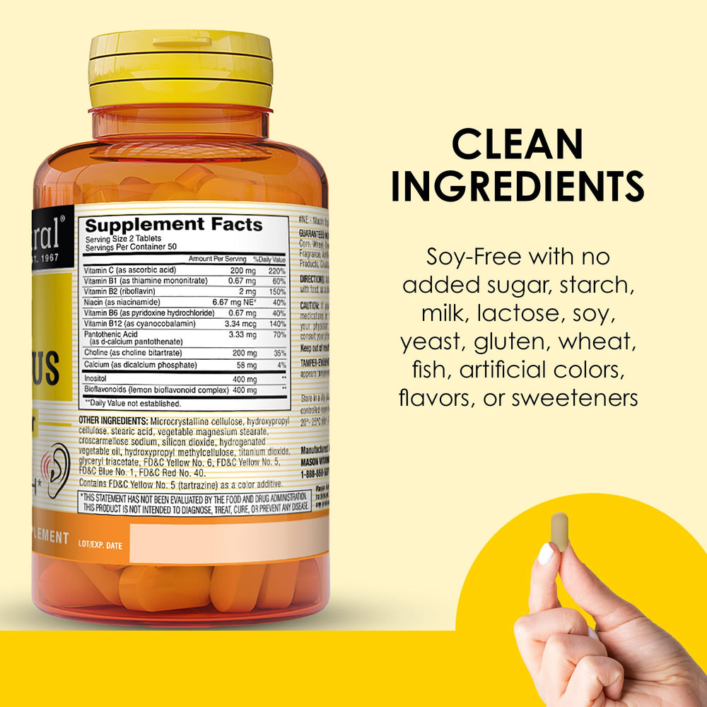 Mason Natural Ear Health Plus 2-pack packaging displayed on shelf.