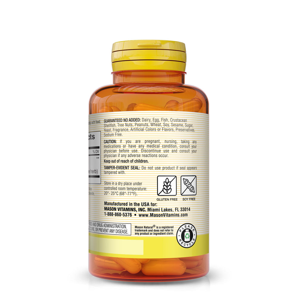 Mason Natural Ginkgo Biloba bottle back view; ingredient details