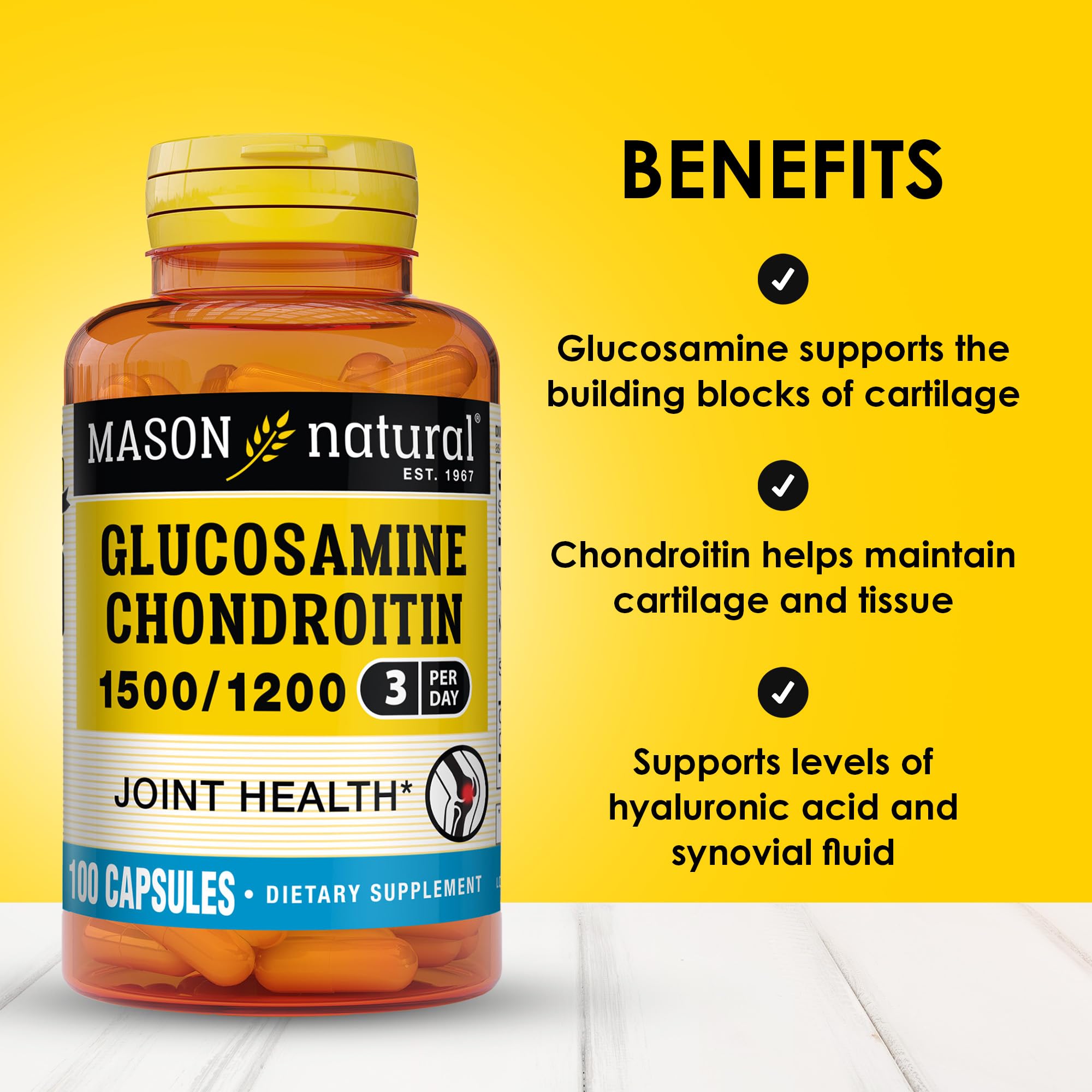 Mason Natural glucosamine chondroitin capsules ready for daily use