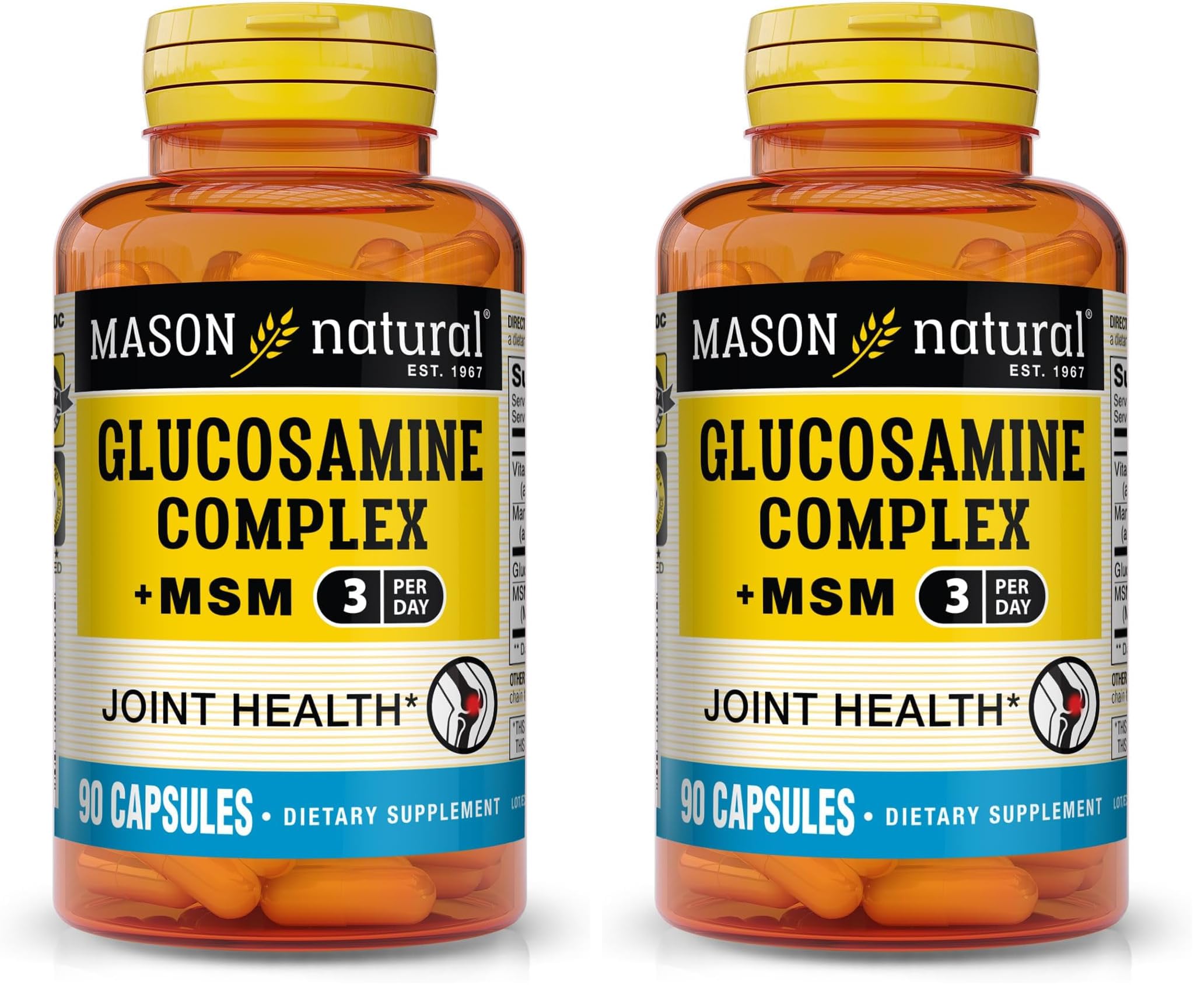 Mason Natural glucosamine bottle shows joint support potential