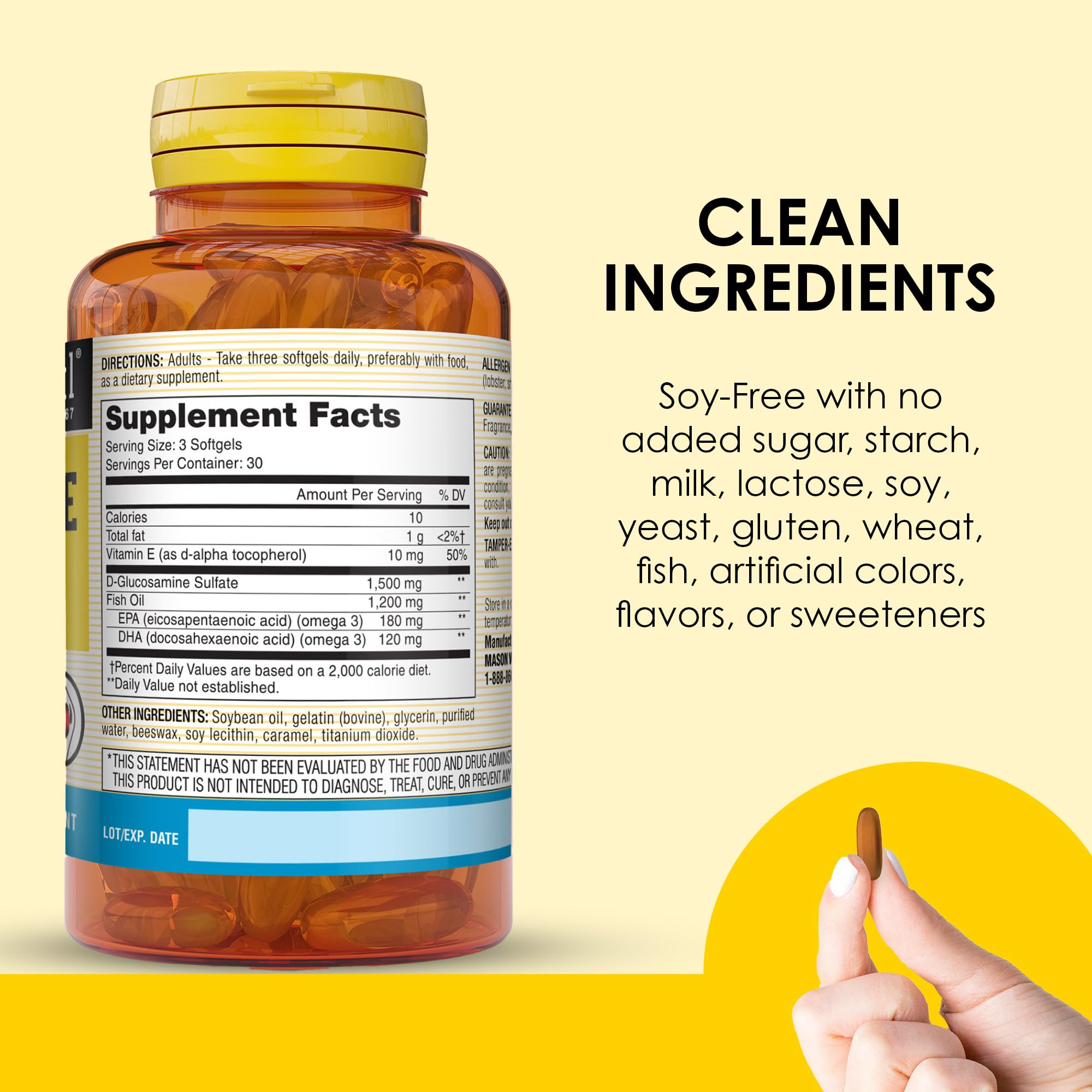 Mason Natural ingredients panel shows no artificial flavors or preservatives