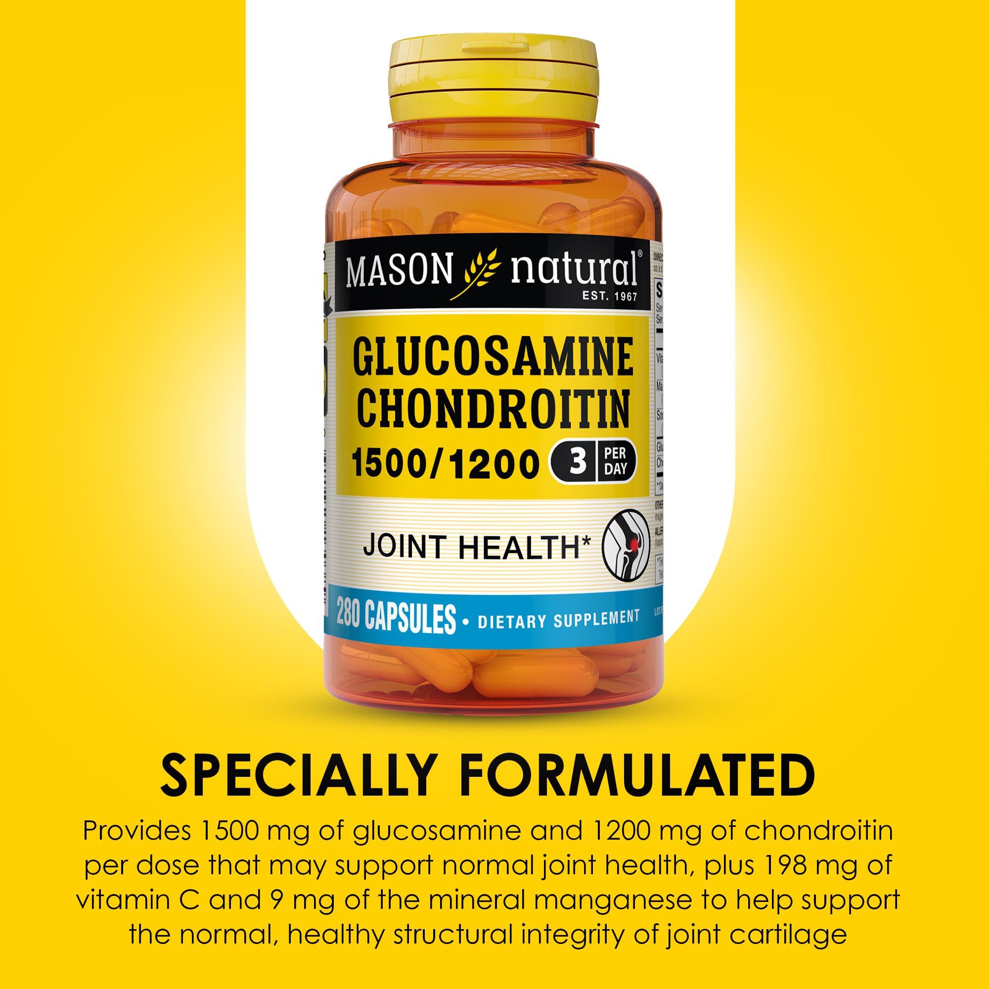 Mason Natural label highlights vitamin C and manganese content