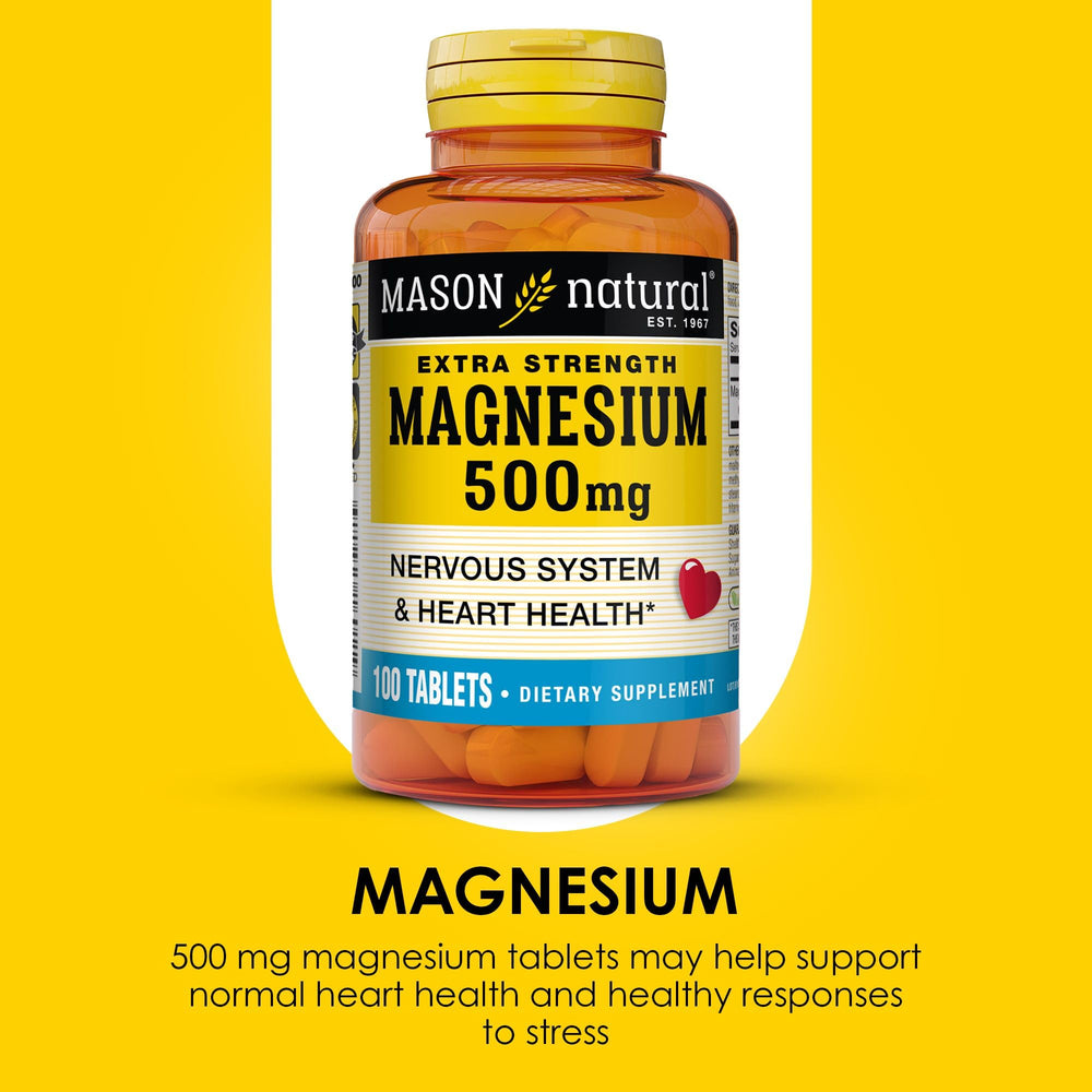 Mason Natural Magnesium package front communicates a trusted supplement.