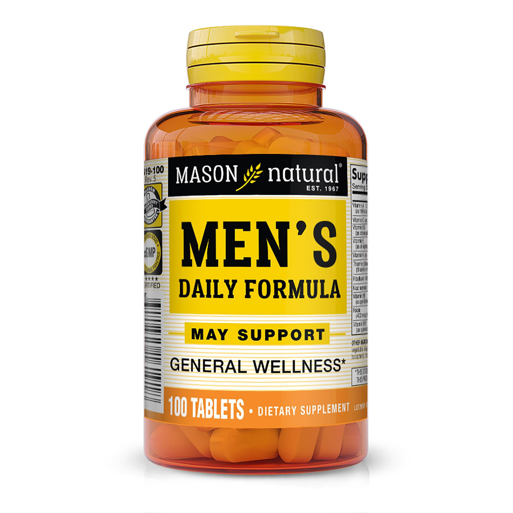 Mason Natural Men's Daily Formula tablets bottle front for daily wellness
