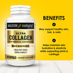 Mason Natural Ultra Collagen capsules close-up showing easy daily intake.