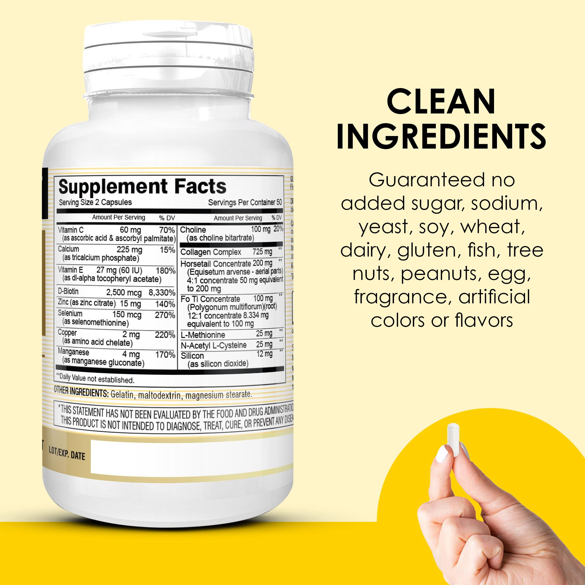 Mason Natural Ultra Collagen ingredients panel highlights hydrolyzed collagen quality.