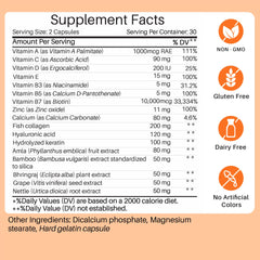 MasterMedi collagen-keratin-hyaluronic bottle image highlights skin elasticity.