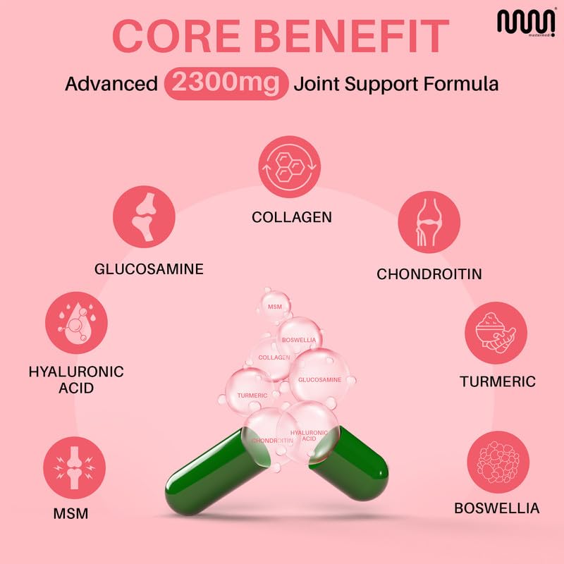 Mastermedi glucosamine chondroitin msm capsules daily dose concept promotes routine joint care