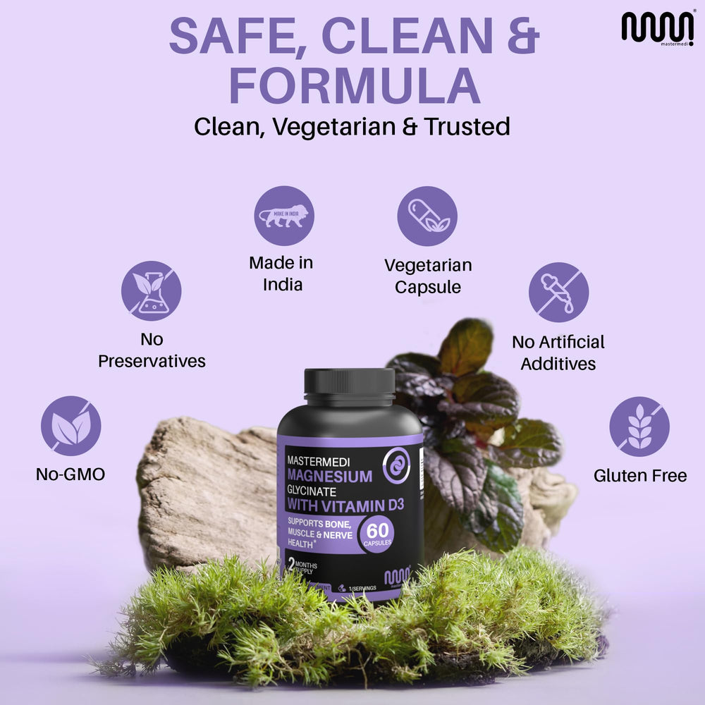 Nutrition facts panel on MasterMedi bottle.