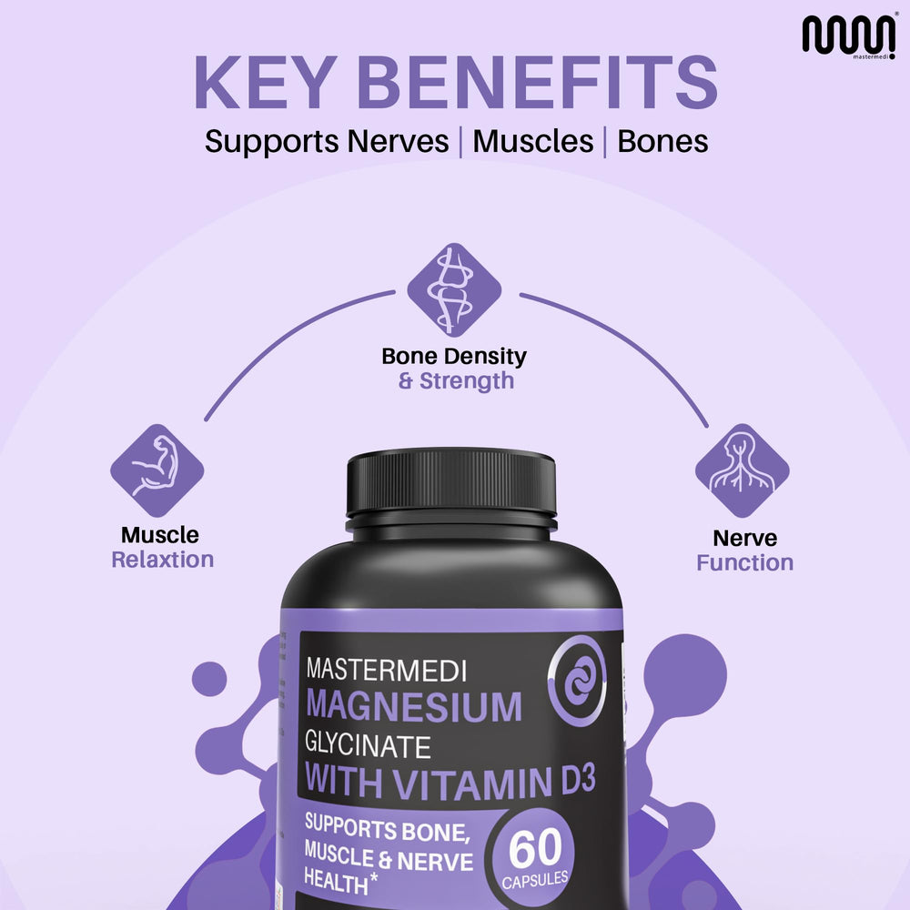 Side-view bottle label highlighting magnesium features for daily support.
