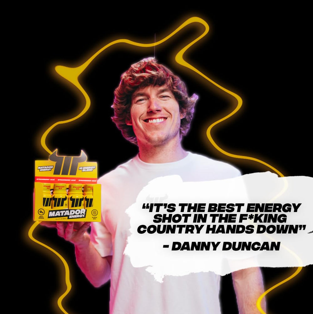 Matador energy shot blue raspberry ingredients: caffeine and B vitamins.