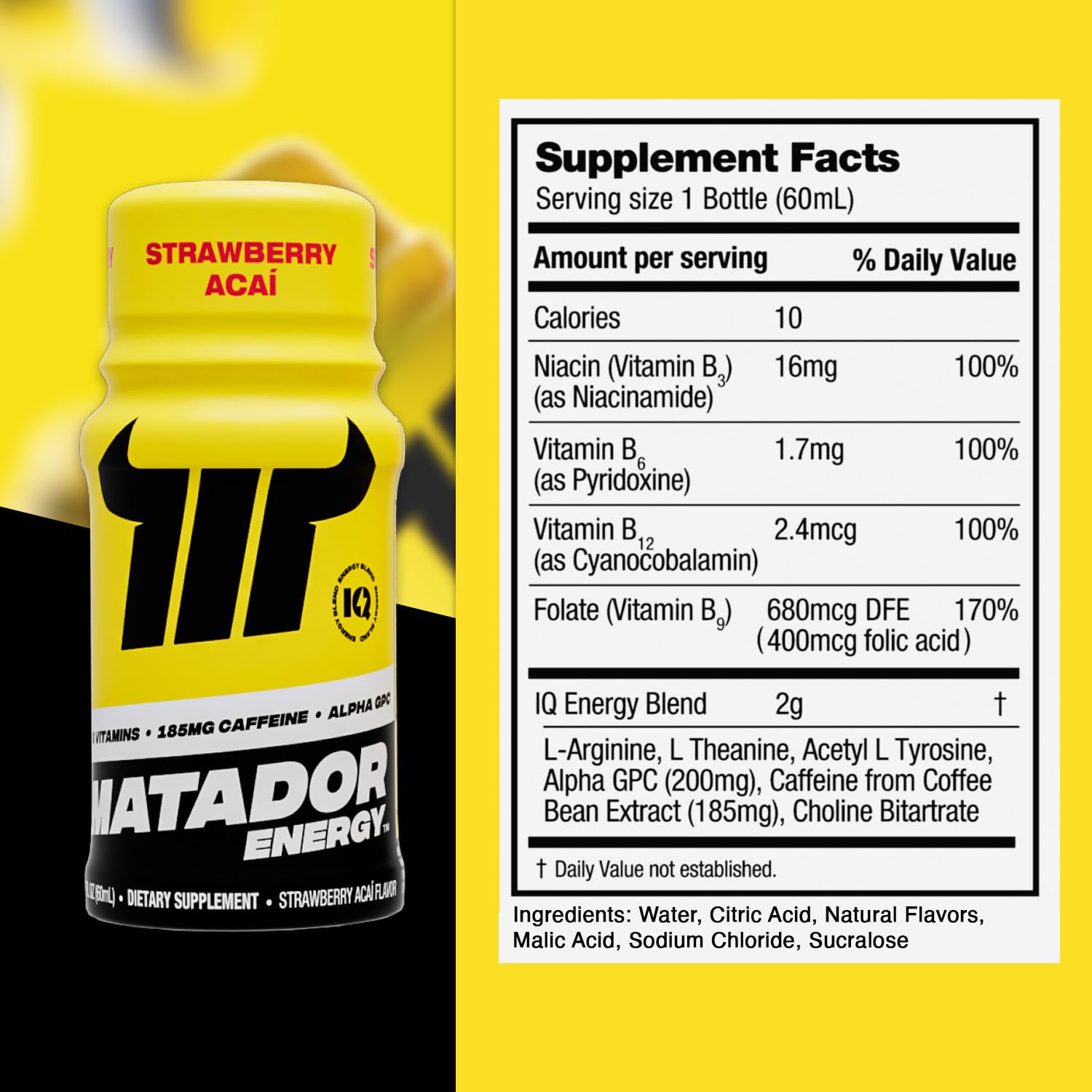 MATADOR sampler front label visible, highlighting branding and focused energy