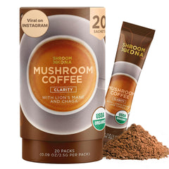 MATCHA DNA ShroomDNA coffee packets for quick, on-the-go focus.