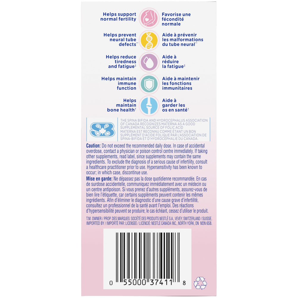 Materna Nestlé Prenatal bottle with breastfeeding support context.