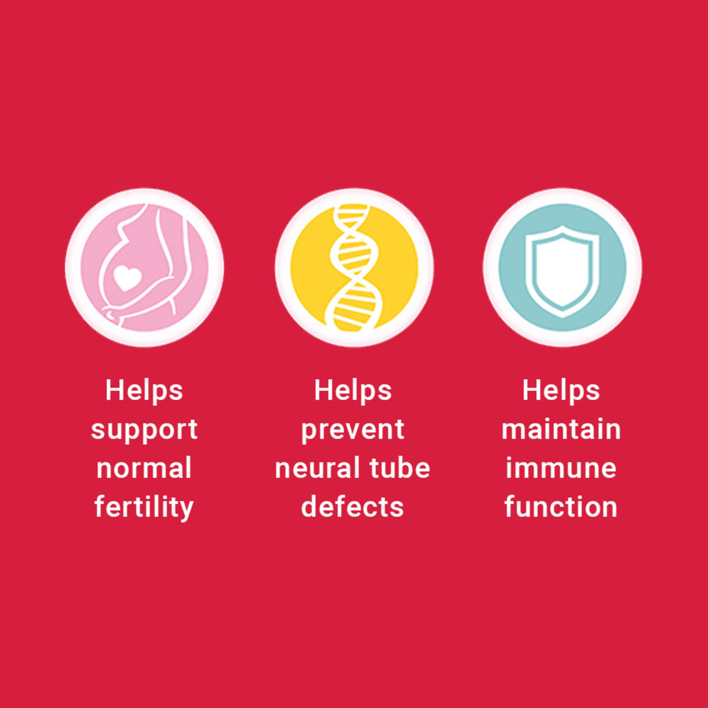 Materna Nestlé Prenatal information label emphasizing folic acid content.