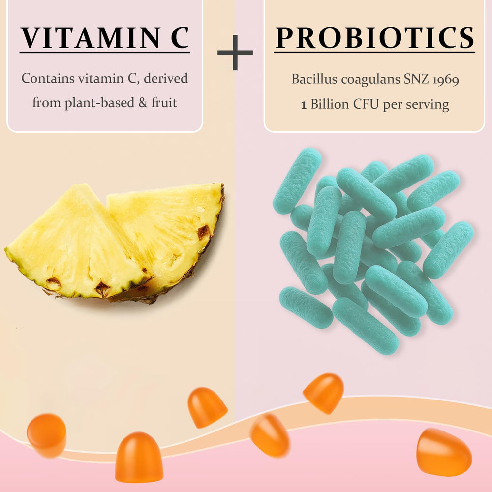 MATOP Balance Gummies nutrition label highlights probiotic CFU and vitamin C content