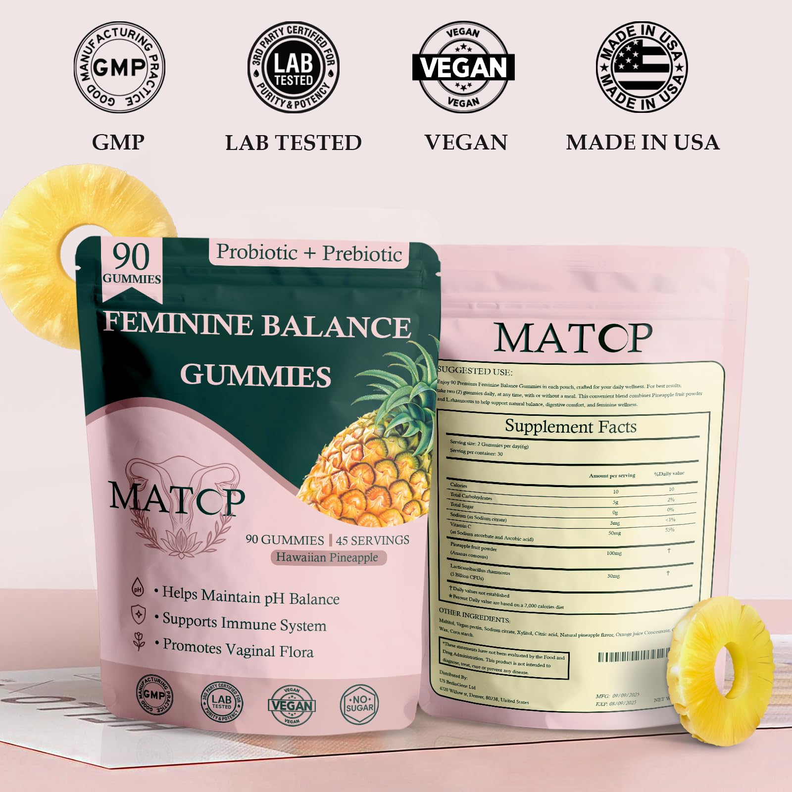 MATOP grape-flavored gummies ready for daily wellness routine.