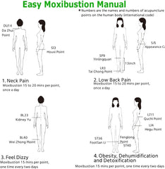 Matouch less-smoke moxa sticks application step image demonstrating simple placement for comfort.