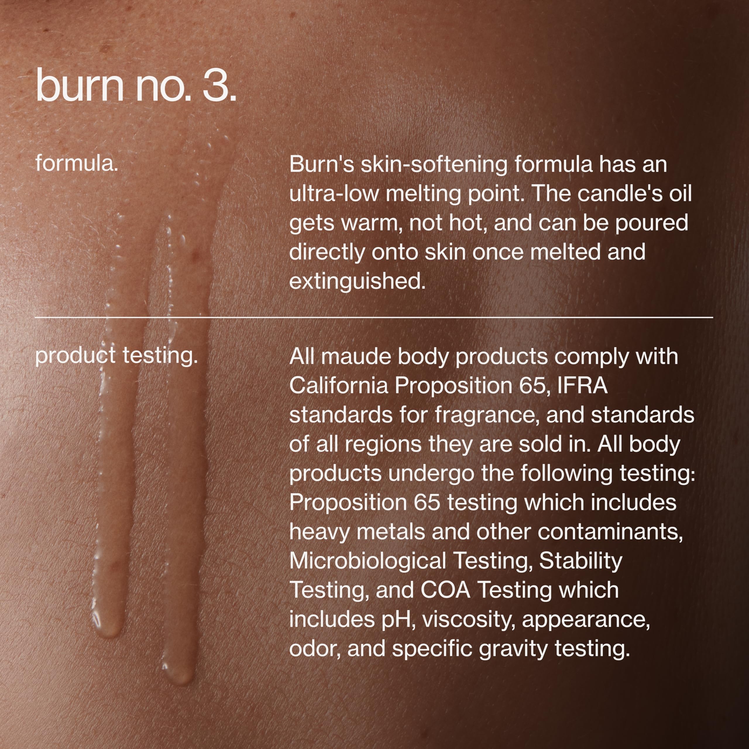 Maude Burn No. 3 candle and oil use in a calm self-care moment.