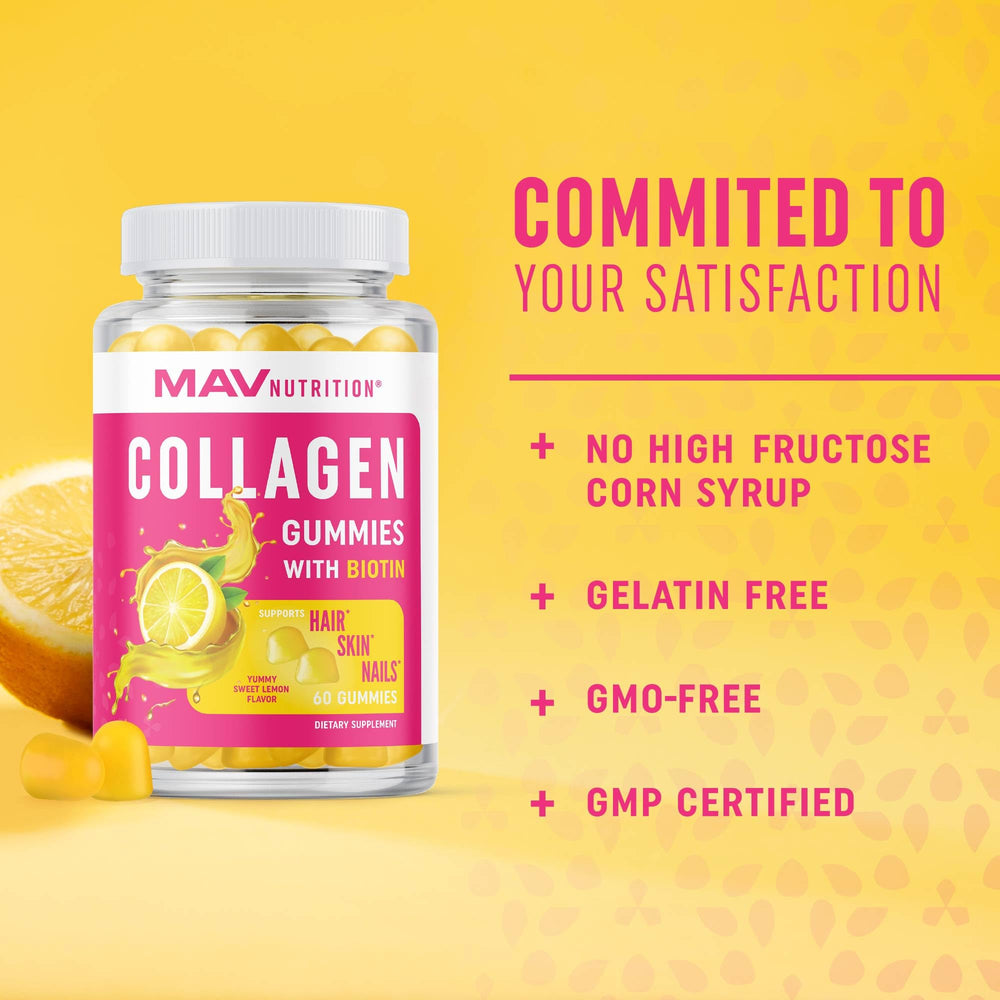 MAV Nutrition Collagen Gummies for Women on vanity, suggesting a daily beauty routine