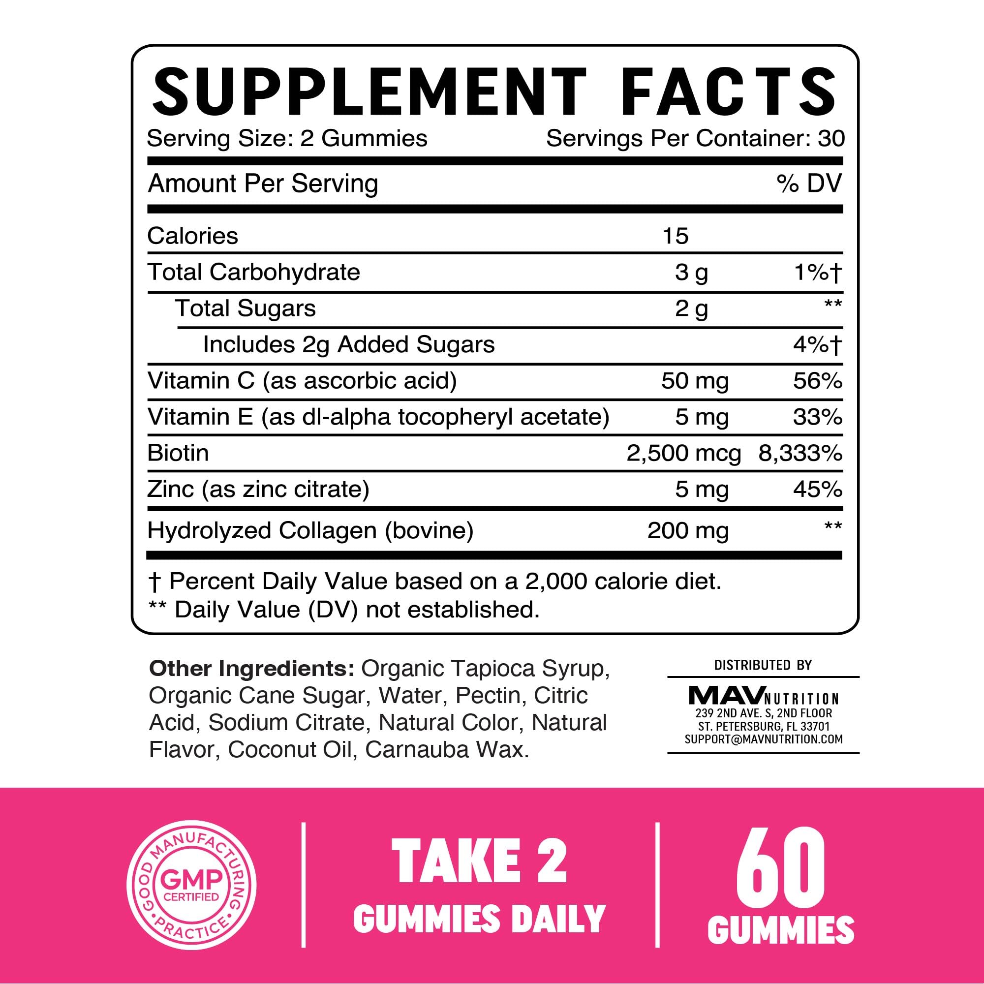 MAV Nutrition Collagen Gummies for Women beside water, ideal for morning routine