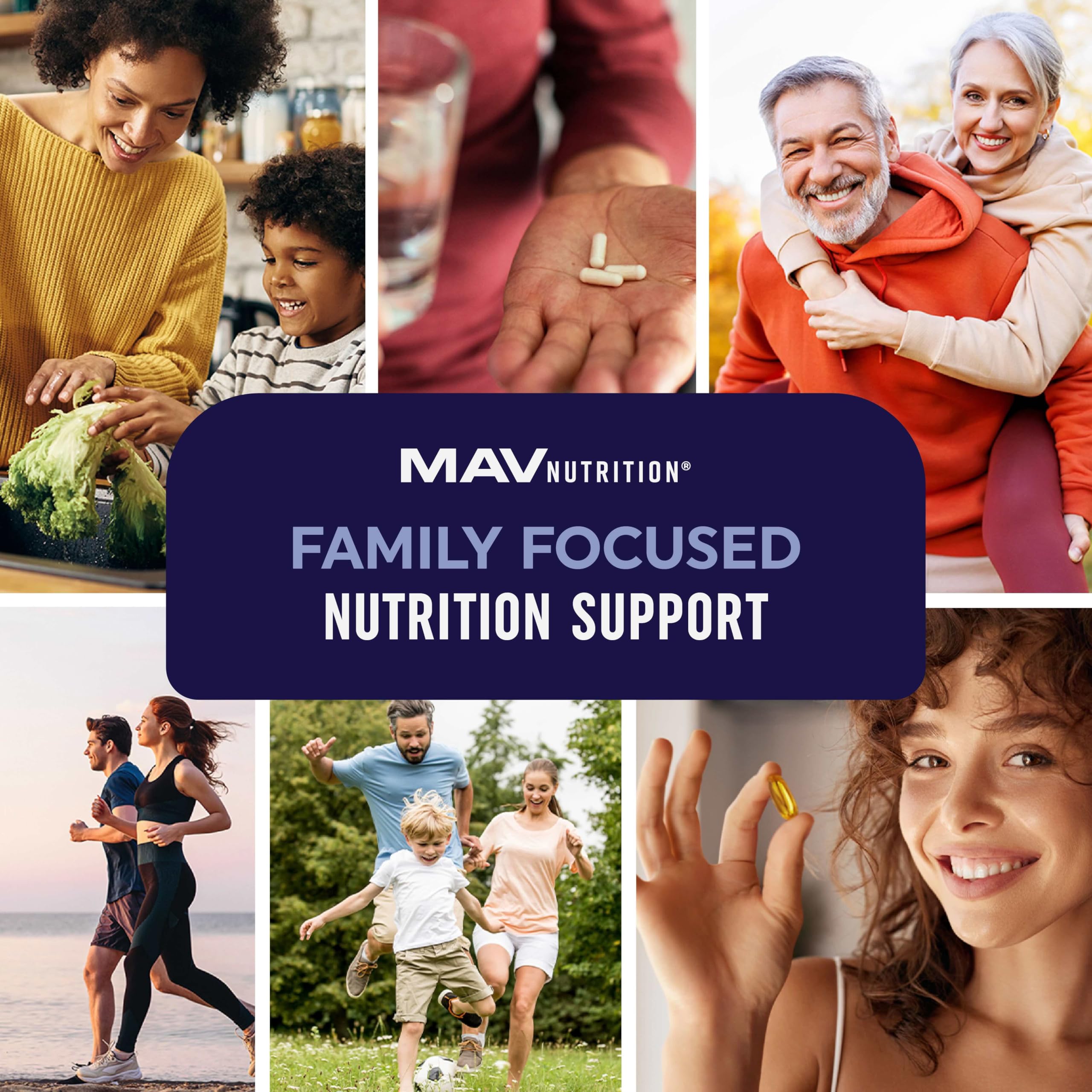 MAV Nutrition DHA Ultra capsules in hand illustrating portable brain health support.