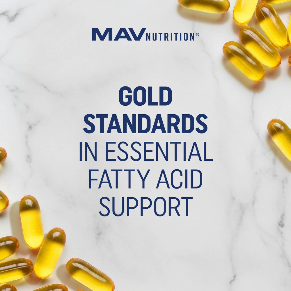 Omega-3 softgels from MAV Nutrition may support eyes, brain, and immune wellness.