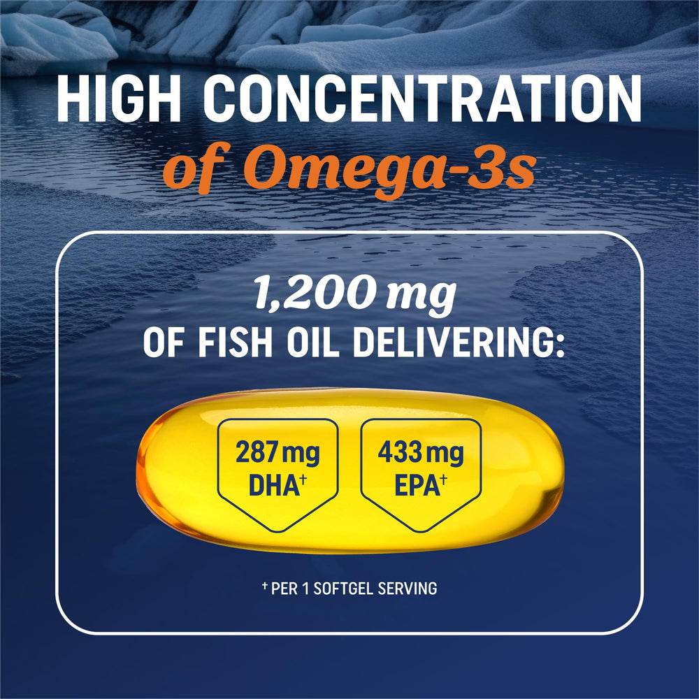 MAV Nutrition Triple Strength Omega-3 softgels citrus close-up shows burpless flavor.
