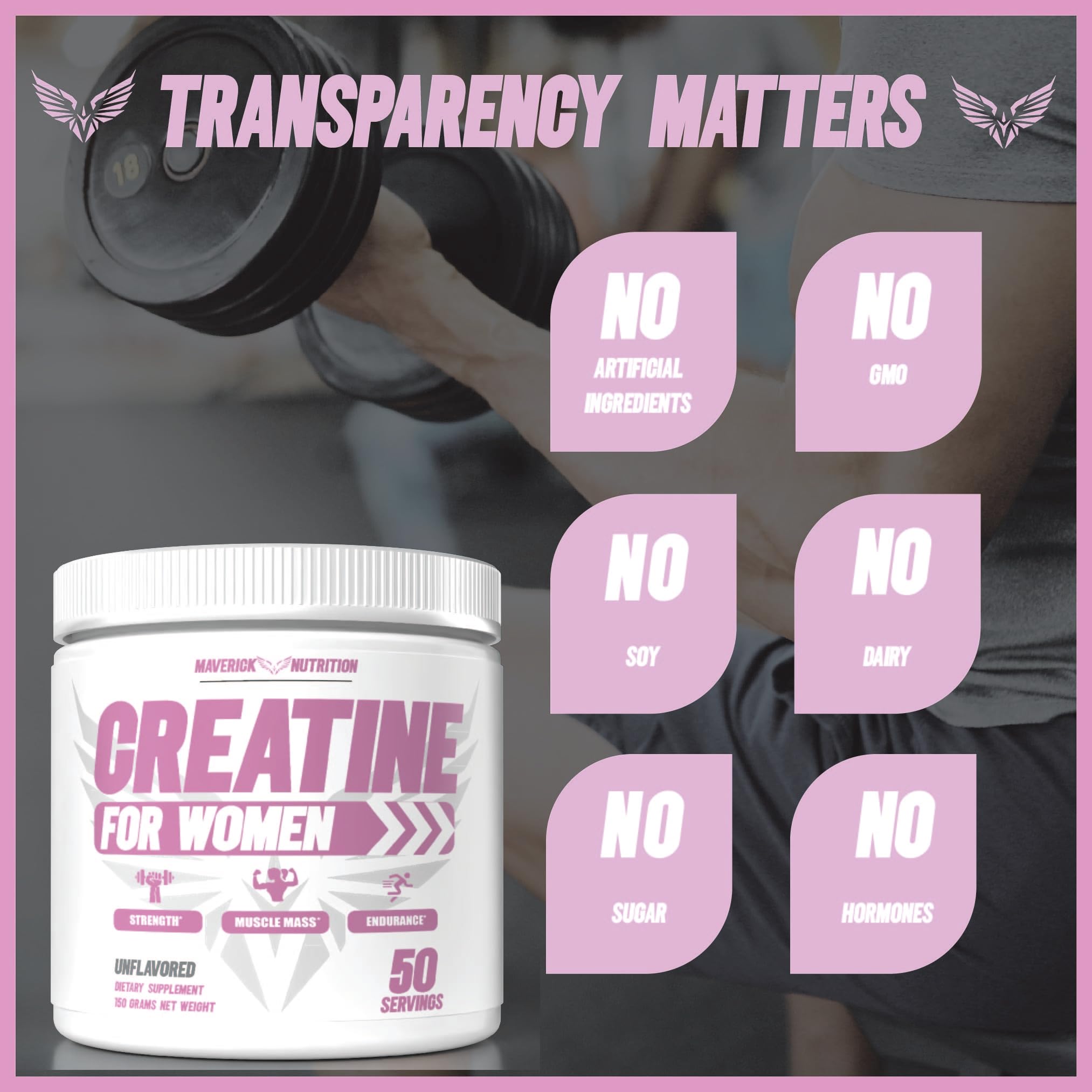 Maverick Nutrition Creatine for Women athlete training scene suggests faster recovery