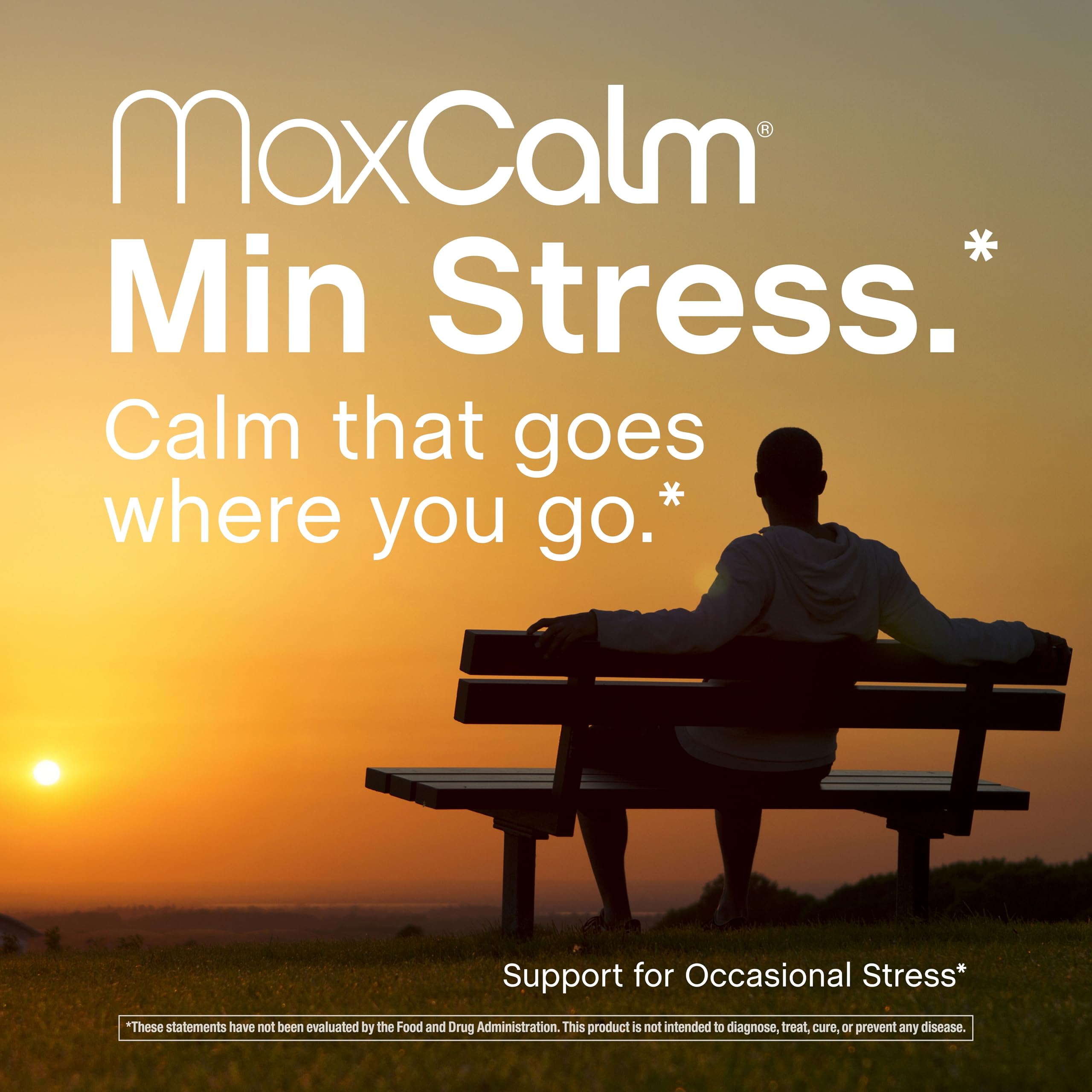 Max Calm lab-test badge and clean label signal trusted, science-based formulation.