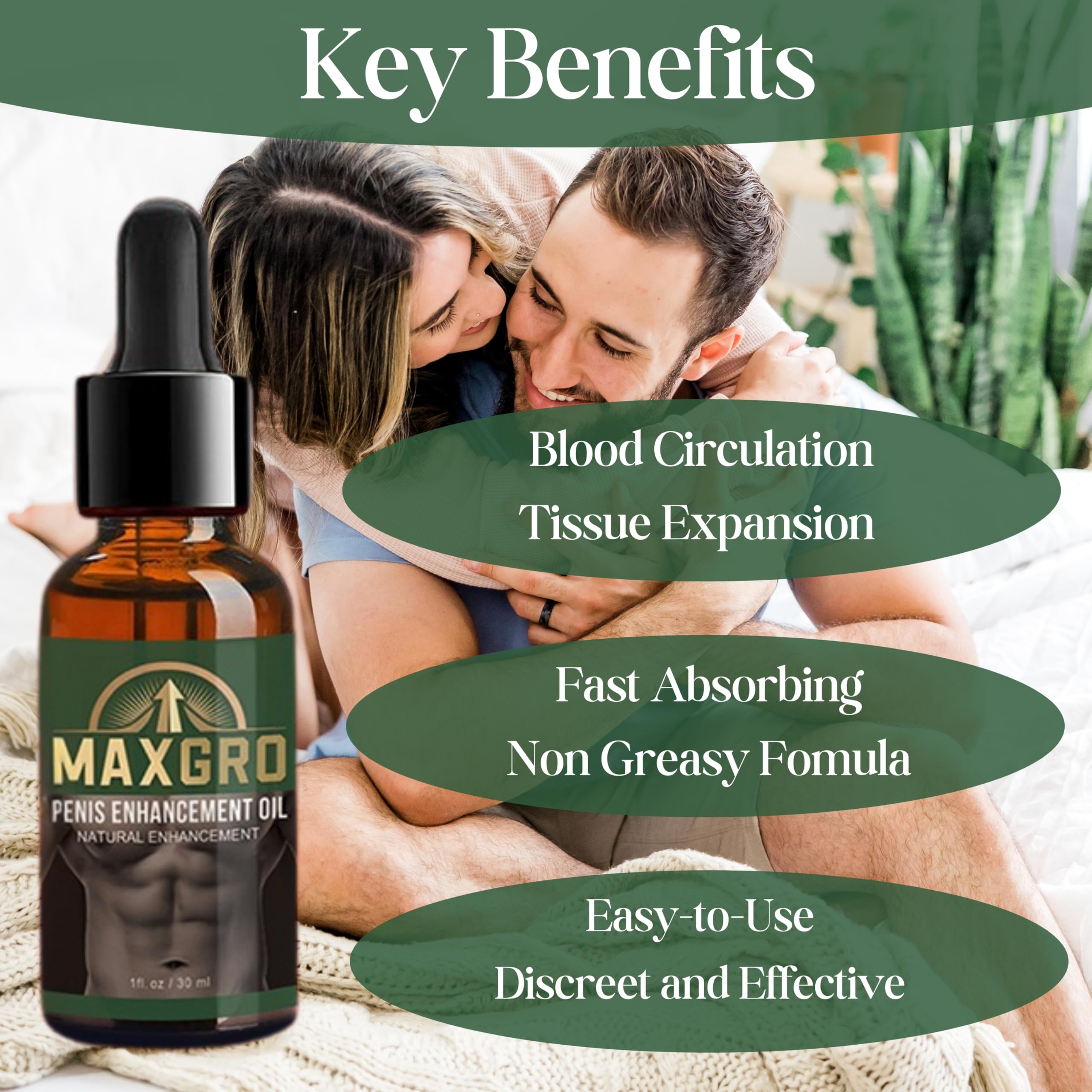 MaxGro Enhancement Oil application point showing targeted massage.