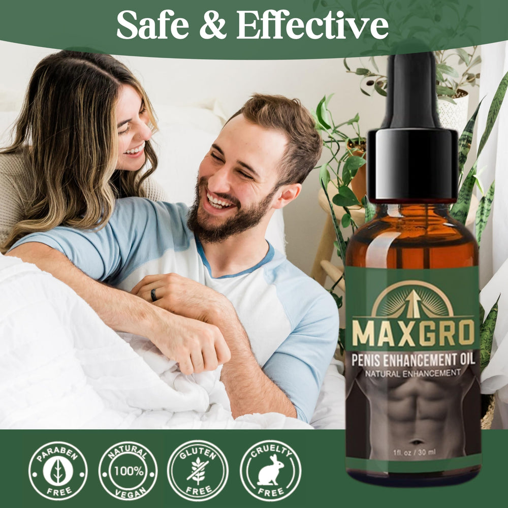 MaxGro Enhancement Oil ingredient oyster-peptide highlighted for natural circulation support.