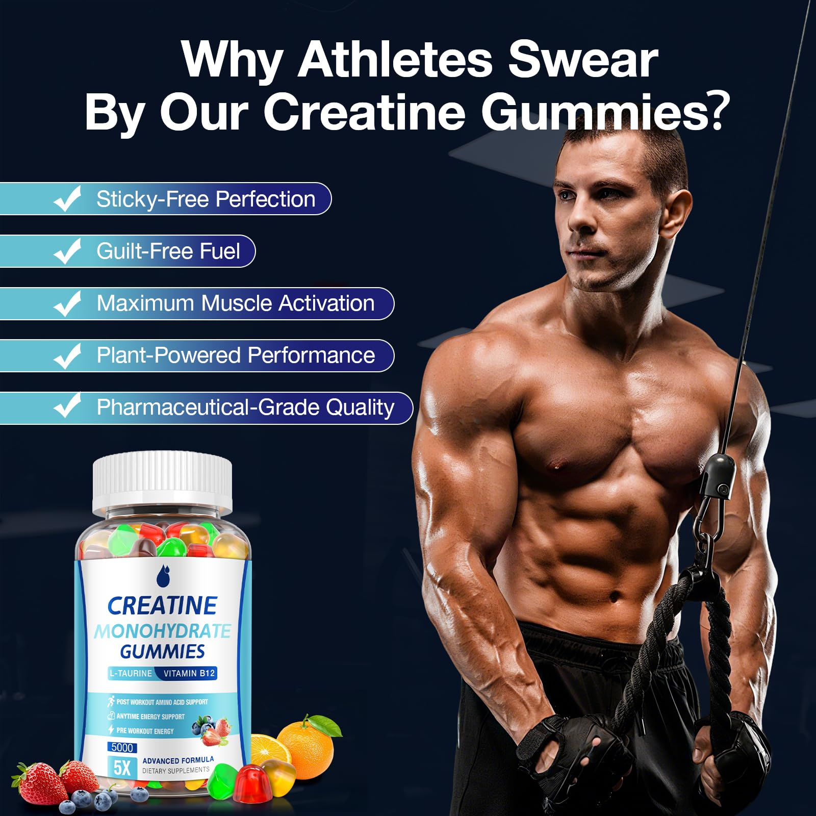 MaxHemp Creatine Gummies label highlights 5g per serving.