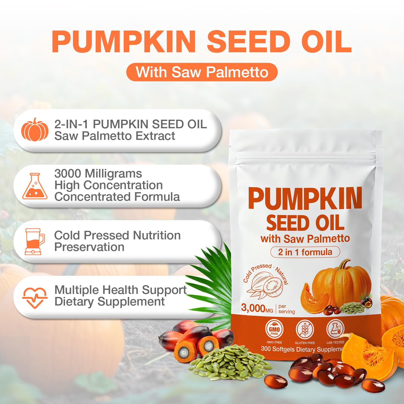 A close-up of MaxHemp saw palmetto capsules for daily wellness routines.