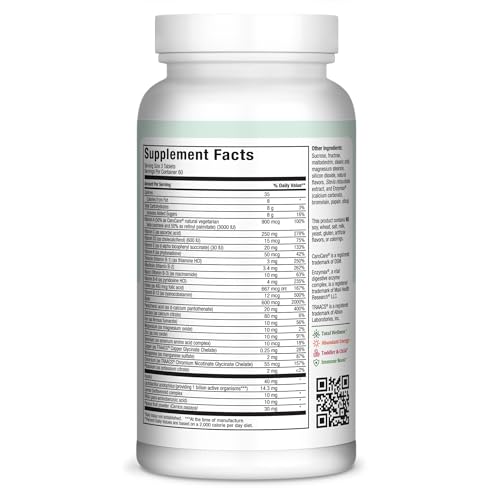 Maxi Health cherry-flavored chewables bottle close-up highlighting tasty, easy-to-chew vitamins
