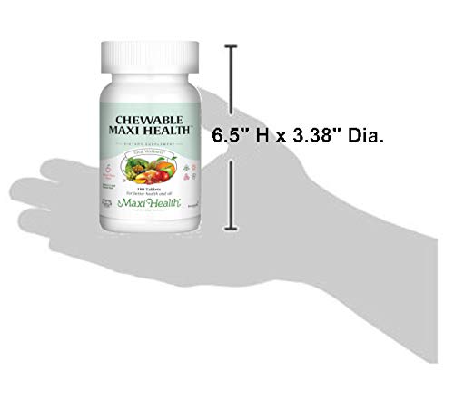 Maxi Health cherry-flavor chewables close-up emphasizing tasty, easy-to-chew texture